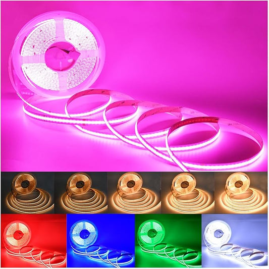 RGBW COB Led Light Strip 32.8FT/10M, 12mm Width Flexible Led Tape Light 6720LEDs, Smart COB Led Strip Lights Dimmable for Room Decor(Without 24V/8A Adapter&Controller)