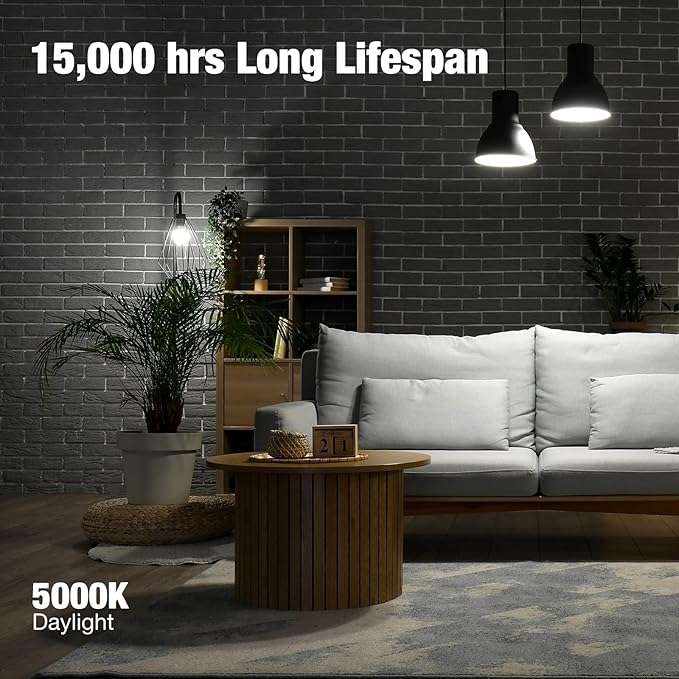 BUBO Ceiling Fan Light Bulbs 60 Watt Equivalent, E12 LED Bulb Daylight 5000K, Small Base LED Light Bulbs, Light Bulbs for Ceiling Fan 120V, Candelabra Base LED Light Bulbs 5.5W, Non-Dimmable, 6 Pack