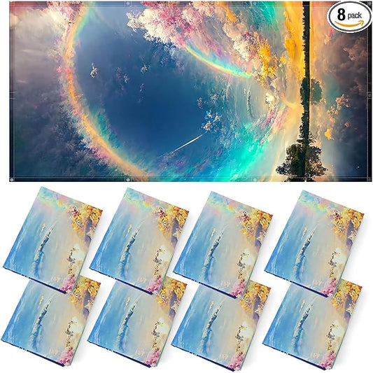 ANGSYLTH 8 Pcs Fluorescent Light Covers - 4 x 2 Feet Covers for Ceiling Lights, Magnetic Light Filters for Classroom, Office, Hospitals, Home (Auspiciousness Clouds)