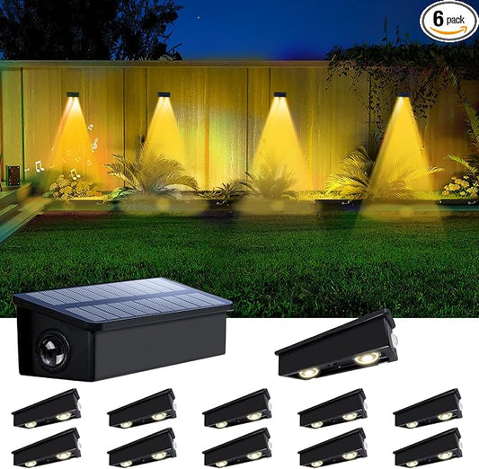 Solar Fence Lights Outdoor Waterproof LED Spot Lights, Warm White, Easy Install, Enhanced Security for Step, Wall, Deck, Patio, Yard, Stair, Walkway, Garden, Garage, Rail & Pool,12pack