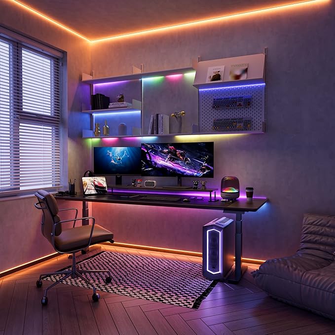 PAUTIX RGB Smart IC COB LED Strip Lights,Work with Alexa/Google Assistant,20ft/6.1m Addressable UL-Listed 24V Chasing Color Flexible Tape Light Multicolor,for Cabinet,TV,Bedroom,Party DIY Decoration