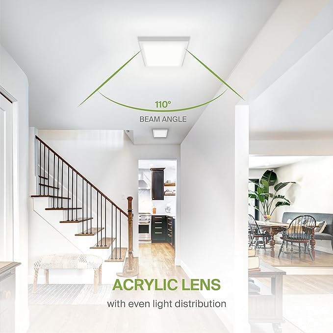 ASD LED 9" Square Flush Mount Light | 18W 1270LM 3000-5000K 120V | 3CCT, Dimmable, Ultra Slim, ETL Listed | Thin Surface Lamp, Bedroom Ceiling Lighting | White, 12 Pack
