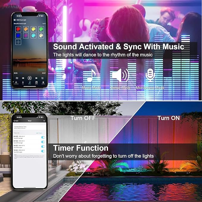 50W 2.4G Remote Control RGB Wall Washer Light, 3000K Warm Light, RGB Light bar with Remote Control & APP Control, for Birthday Party, Garden Lighting, Wall Display, Hotel, Building