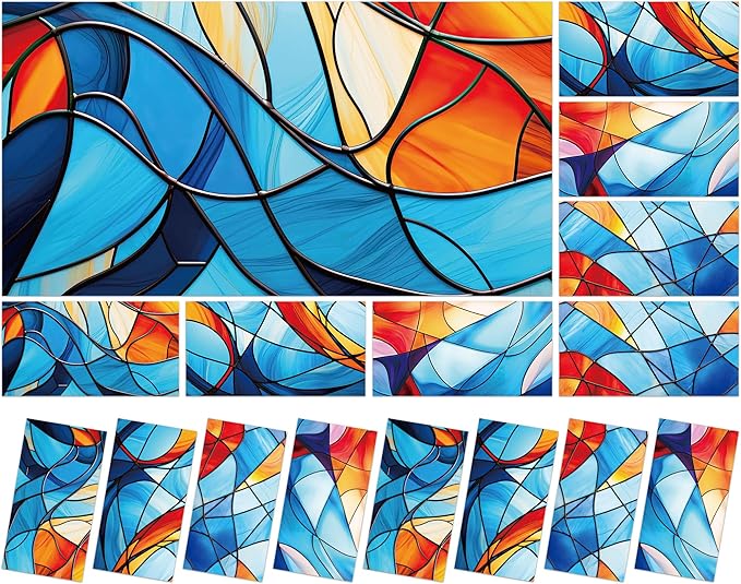 8 Pack Fluorescent Light Covers with 80 Magnets Decorative for Classroom Ceiling Light 4 x 2 Ft Magnetic Light Covers Filter Easy Install for Office School Hospitals Drop Ceiling Supplies(Blue Glass)