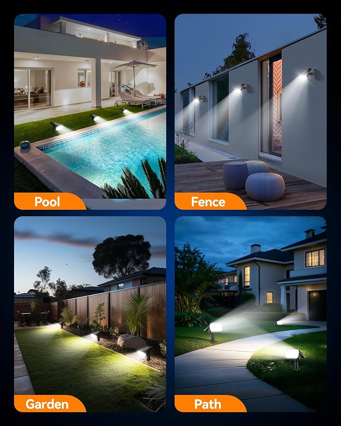 Solar Lights Outdoor Waterproof IP65, 56 LED 3 Lighting Modes Solar Spot Lights Outdoor, Solar Powered Landscape Lighting for Yard Pathway Garden, 8 Pack (Cool White)