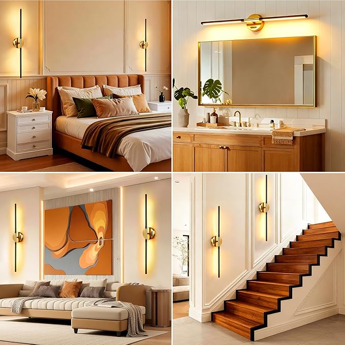 Battery Operated Wall Sconces with Remote, Dimmable Wall Sconces Set of 2, 3000K/4500K/6000K, 360° Rotate, Rechargeable Wall Lights for Living Room Bedroom Hallway