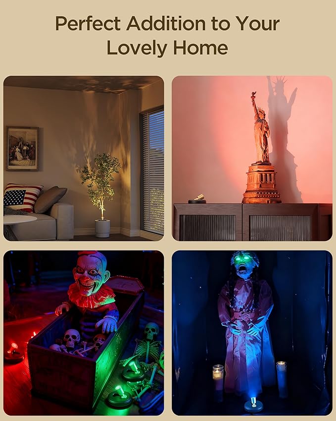 Zetunlo Spot Lights Indoor RGB Spotlight: Rechargeable Color Changing Wireless Uplights Indoor - Plants Tree Artwork Model Picture Display Accent Lighting for Home Decor Homeowners