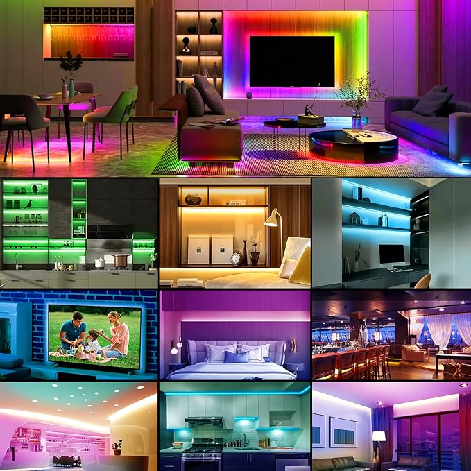 TV LED Lights 13Ft, RGB LED Strip Lights for 32-65in TV Backlight, App Control Strips Light Sync to Music, USB Bias LED Strip Lighting for Bedroom Home Room PC Monitor Gaming Lights Cabinet