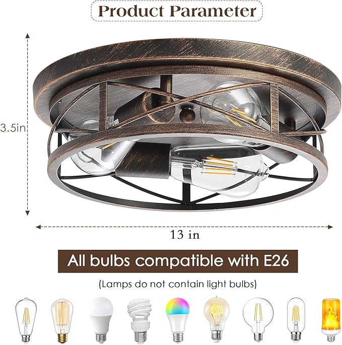 Black Gold Farmhouse Ceiling Light Fixtures,3 Lights Flush Mount Ceiling Light,Bathroom Light Fixtures Ceiling Mount for Hallway Bedroom Kitchen 1 Pack