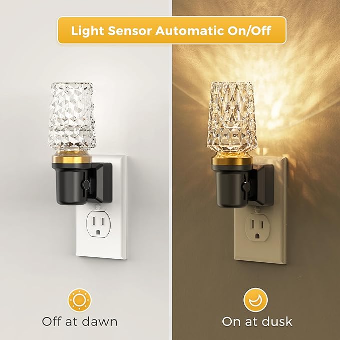 L LOHAS LED Night Light,Plug in Night Light with Light Sensor,0-100LM Brightness Adjustable,3000K Soft White,Acrylic Decorative Nightlight for Bathroom Bedroom Hallway