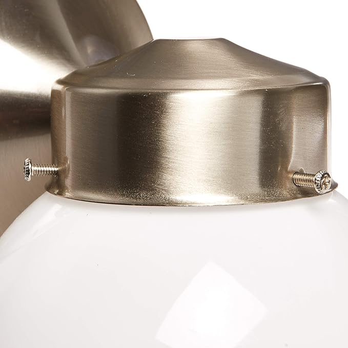 Nuvo SF76/705 Porch Wall Fixture with Globe, Brushed Nickel, Polished Brass