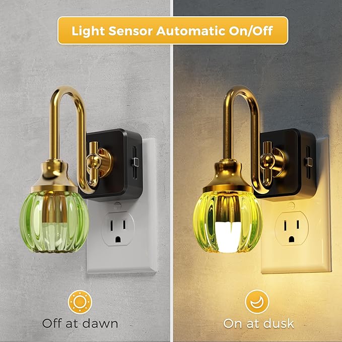 L LOHAS LED Night Lights Plug into Wall, 3000K Soft White LED, Flower Night Lights with Dusk to Dawn Sensor, 0-100lm Adjustable Brightness, for Hallway Bedroom Stairway