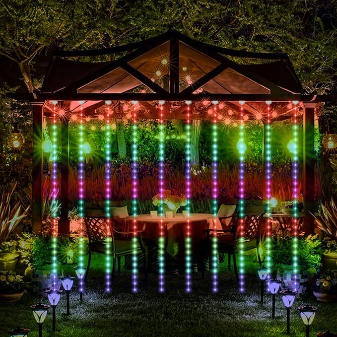 KPORE Smart Fairy Curtain Lights - 300 LED Color-Changing String for Indoor/Outdoor Decor - Christmas, Weddings, Parties & Room Backdrop