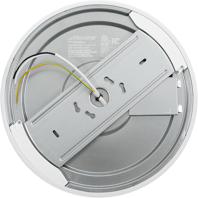 Maxxima 14 in. LED Flush Mount Ceiling Light, 2500 Lumens, 5 CCT 2700K/3000K/3500K/4000K/5000K Panel Light, White Trim Round Fixture, Dimmable for Modern Bedroom, Kitchen, and Living Room Lighting