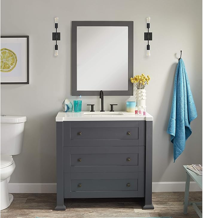 Linea di Liara Berbella 2-Light Matte Black Bathroom Vanity Light Fixtures Modern Wall Sconces Lighting Fixture Wall Lights for Hallway and Bedroom Sconces with Two LED Bulbs Included, UL Listed