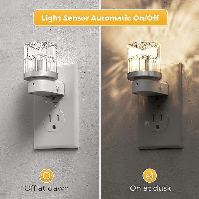L LOHAS LED Night Light, Night Lights Plug into Wall with 10 Color Change RBG Nightlight Plug in Wall, Built in Dusk to Dawn Sensor for Hallway, Bathroom, Rooms
