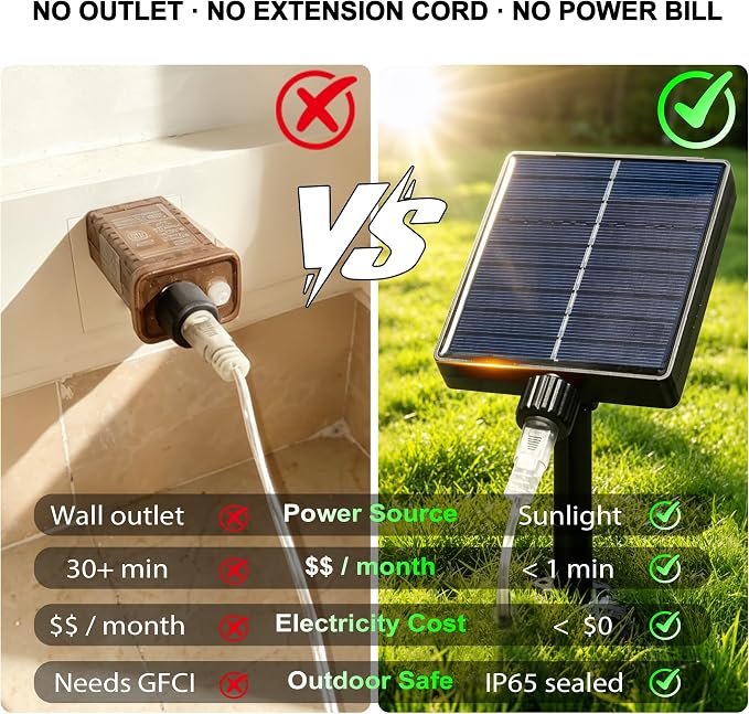 Solar Rope Lights Outdoor Waterproof, 66FT 200 LED Solar String Lights with 8 Lighting Modes,Trampoline Lights, Solar Patio Light for Garden Fence Backyard Deck Porch Pool Tree Christmas Decor