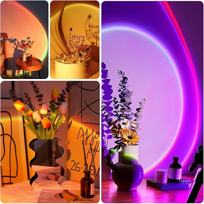 XEBKOR Sunset Projection Lamp with Remote/APP Control,Multi-Color LED Sunset Light Night Light,360 Degree Rotation Sunset Lamp for Photography/Party/Room Decor,Gifts for Christmas,Thanksgiving Day