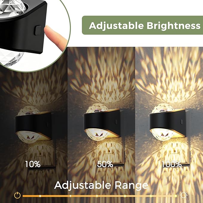L LOHAS LED Night Light,Night Lights Plug into wall, Projector Night Light with Dusk to Dawn Sensor,3000K Soft White, Adjustable Brightness, Nightlight for Kids Nursery Bathroom Christmas Gift