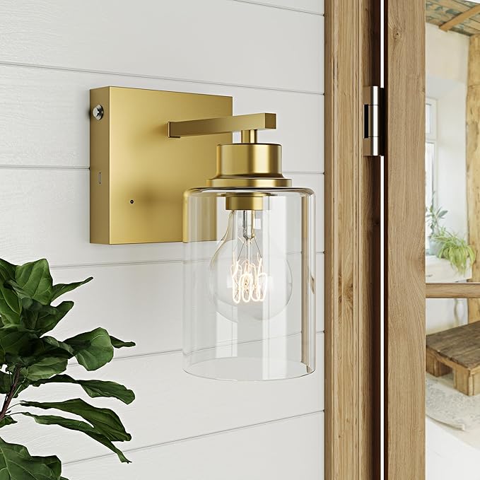 Rayogale Rechargeable Wall Sconce, Gold Battery Operated Wall Sconce Set of 2 with Timer Function, Easy Install Dimmable Wireless Wall Lamps for Living Room, Bedroom, Hallway, Entryway Decor 3000K