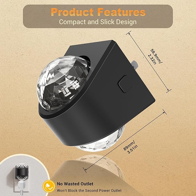 JandCase Night Lights Plug into Wall, Star Projector Night Light, 3CCT Automatic Galaxy Nightlight Plug in with Light Sensor for Bathroom Hallway Room Decor