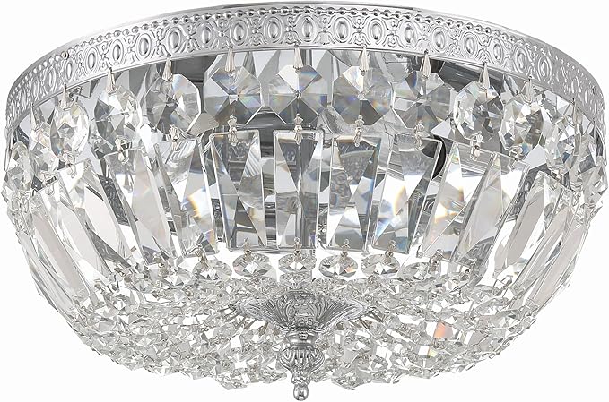 Crystorama 2 Light Clear Italian Crystal Flush Mount (Polished Chrome, 12")