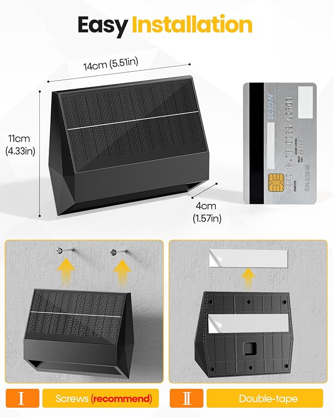 Bridika Solar Fence Lights with Remote, 8 Pack Bright 100 Lumen Fence Lights Solar Powered, 9 Colors&3 Modes, 1500 mAh Solar Wall Lights Outdoor IP65 Waterproof for Backyard, Deck, Patio, Garden