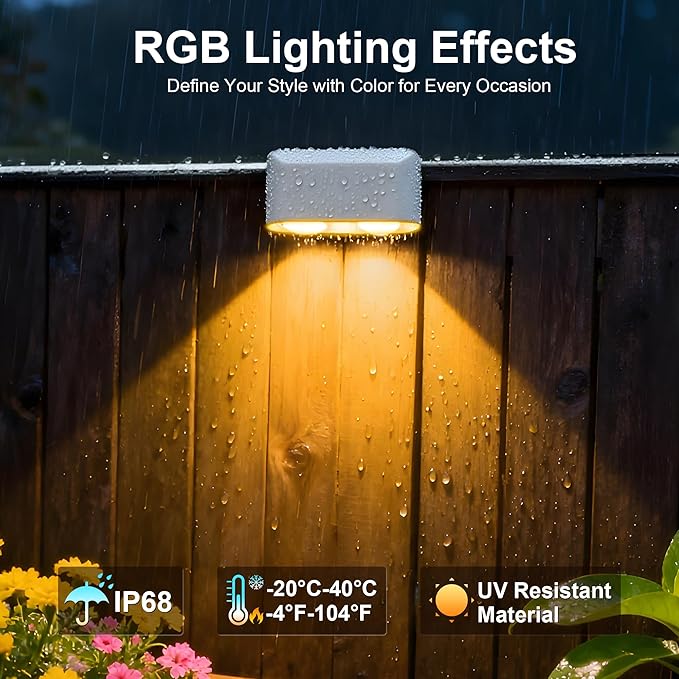 Outdoor Deck Lights, 24 Lights Smart Fence Lights Compatible with Alexa & Google Home, IP65 LED Patio Deck Lighting with Remote, Fence Lighting Music Sync for Patio Yard Garden(157.2ft)