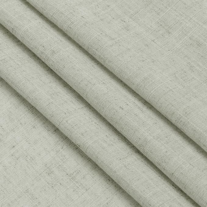 Sage Green Curtains 100 inches Long 2 panels for Living Room Back Tab Rod Pocket Semi Sheer Linen Draperies Muted Neutral Sage Room Decor Earth Tone Pale Green Curtains 100 inch Length for Bedroom