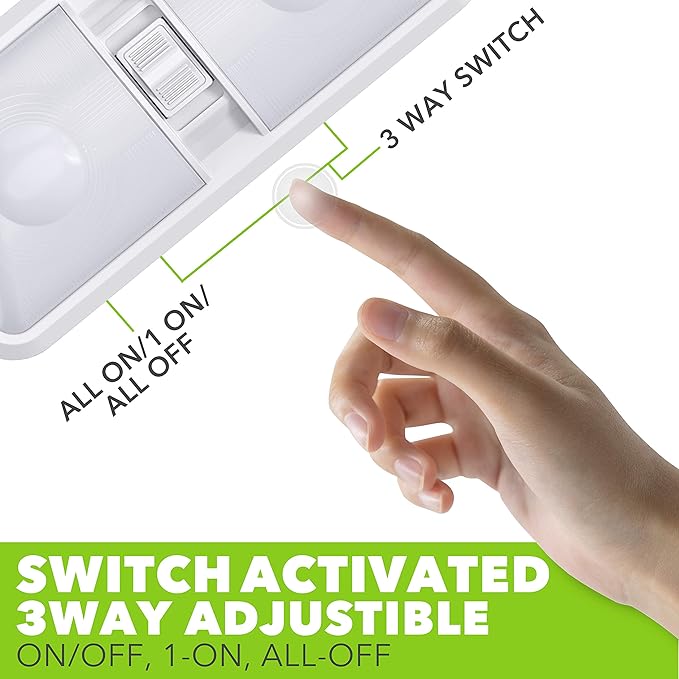 Leisure LED 2 Pack RV LED Ceiling Double Dome Light Fixture with ON/Off Switch Interior Lighting for Car/RV/Trailer/Camper/Boat DC 12V 48X2835SMD (Frosted Lens Natural White 4000-4500K, 2-Pack)