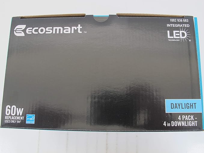 EcoSmart 4 in. White Integrated LED Recessed Trim, Daylight (4-Pack)