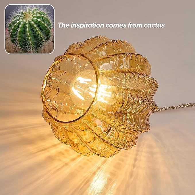 Amber Glass Pendant Light Fixtures,Vintage Antique Champagne Gold Pendant Lights Mid Century Modern Pendant Lights Suitable for Kitchen Island Dining Table Bedroom Bathroom and Above the Sink