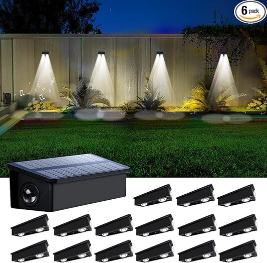 Solar Fence Lights Outdoor Waterproof LED Spot Lights, Cool White, Easy Install, Enhanced Security, for Step, Wall, Deck, Patio, Yard, Stair, Walkway, Garden, Garage, Rail, Pool, 16 Pack