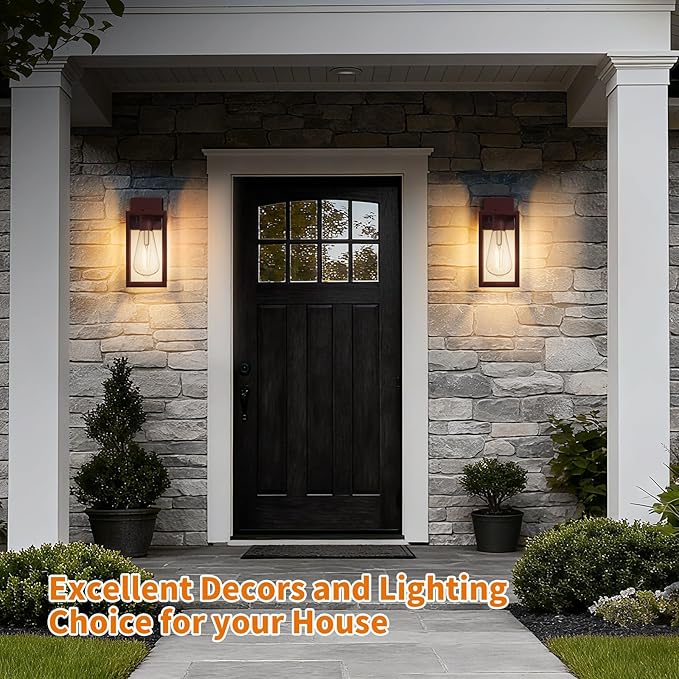 13'' Oil Rubbed Bronze Outdoor Light Fixtures Wall Mount, Large Front Porch Lights, Sensor Exterior Wall Sconce, Waterproof Lantern Lamp,Outside Coach Light for House,Garage,Yard