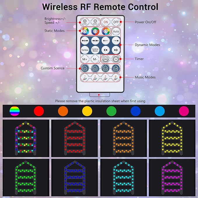Toodour Christmas Decorations Lights, 10ft Smart RGB Christmas Decorative Lights with Santa Claus, Bluetooth & App Controlled Ladder Light - Music Sync Color Changing Xmas Light for Indoor Outdoor