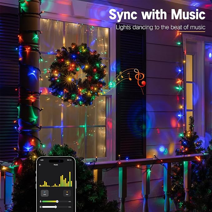 Brizled Smart Christmas Lights, 98.4ft 300 LED Color Changing Christmas Tree Lights with APP/Voice Control, Warm White & Multicolor Xmas String Light Music Xmas Fairy Light for Indoor Outdoor Home