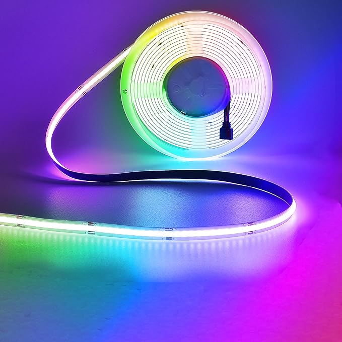RGB COB Led Strip Light 32.8ft, 5760 LEDs 10mm Width, Led Light Strip Color Changing Music Sync, 24V Smart Led Strip for TV Led Backlight, Room Decor(Without Adapter&Controller)