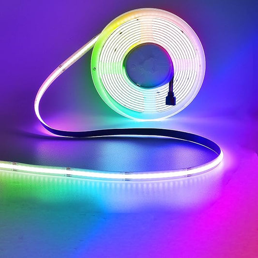 RGB COB Led Strip Light 32.8ft, 5760 LEDs 10mm Width, Led Light Strip Color Changing Music Sync, 24V Smart Led Strip for TV Led Backlight, Room Decor(Without Adapter&Controller)