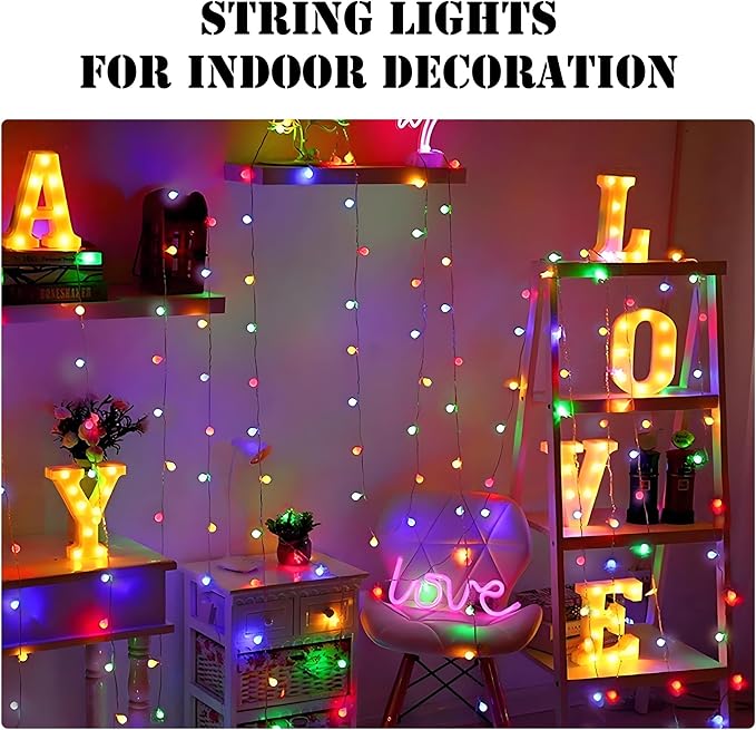 LiuZpatial Smart Globe Christmas Lights Indoor, 33 FT 100 LED Globe Fairy Lights Plug in, App & Remote Control, Timer Music Sync, Christmas Globe String Lights for Bedroom