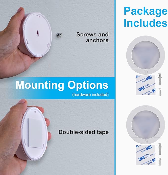 GE Wireless LED Tap-Lights, Battery Operated, 20 Lumens, Touch-Activated Puck Lights, Stick-On for Under Cabinet, Kitchen, Closet, or Garage, 2-Pack 25434