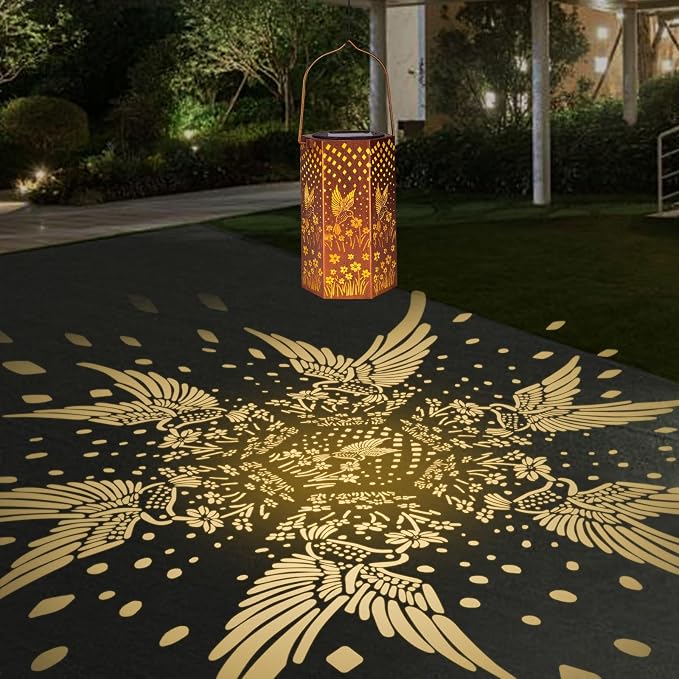 Eandisom Birthday Gifts for Women, 4 Pack Hummingbird Solar Lanterns
