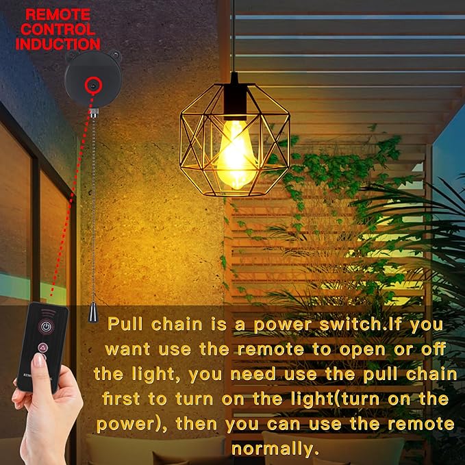 Solar Pendant Light - Outdoor/Indoor Solar Chandelier with Pull Cord, Perfect for Home, Chicken Coop, Porch, Barn, Greenhouse, Patio, Garden