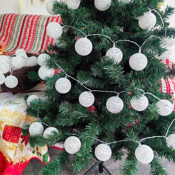 Gardeningwill 3M/10Ft 30 Warm White Ball LED Xmas Wedding Battery Operated String Fairy Light