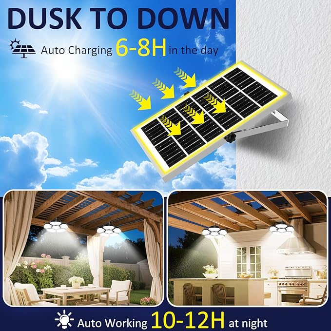 Solar Shed Light Indoor Outdoor, 156LED Solar Powered Motion Sensor Pendant Lights Daytime Available, IP65 Waterproof for Garden, Shed, Gazebo, Barn, Patio, Garage
