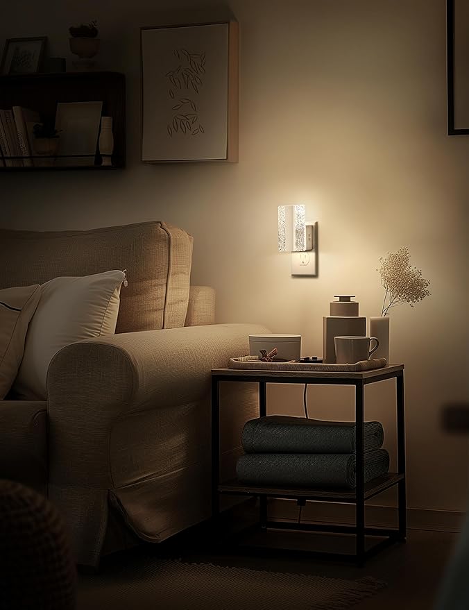 DORESshop LED Night Lights Plug Into Wall, Mordern Night Light with Dusk-to-Dawn Sensor, Dimmable Decorative Nightlights, Adjustable Brightness Night-Lights for Bathroom, Hallway, Bedroom,Stairway