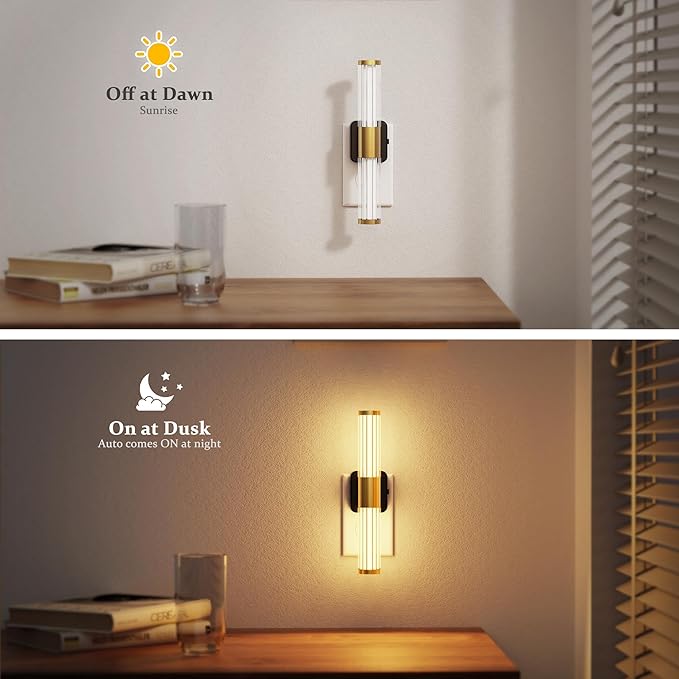 JandCase Night Light, Night Lights Plug into Wall, Soft White 3000K, 0-100LM Dimmable Night Light, Vanity Light Bar for Hallway, Bathroom, Rooms