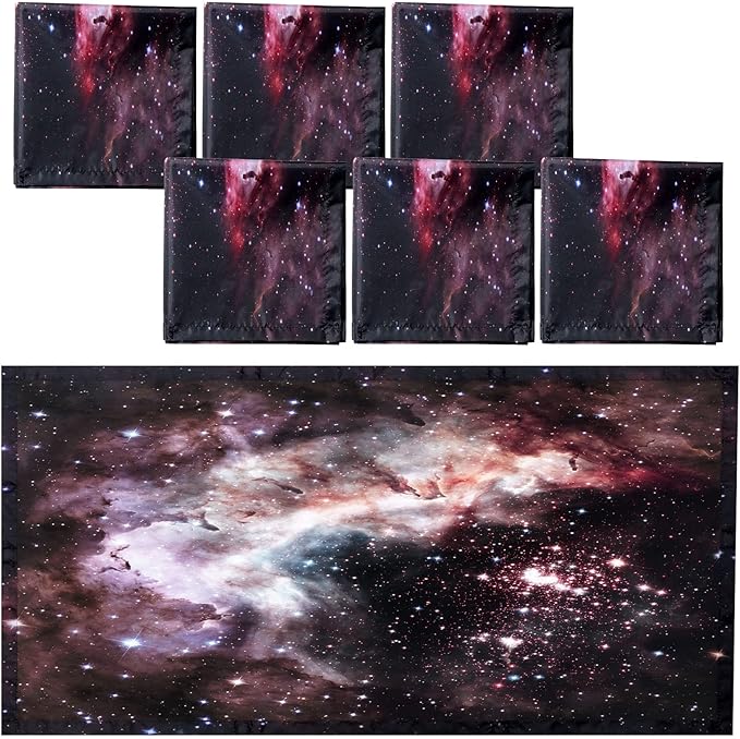 Hortsun 6 Pcs Fluorescent Light Covers - 4 x 2 Feet Magnetic Light Filters, Ceiling Lights Covers for Classroom Fluorescent Shade, Hospitals, School Office Cubicle Decor(Star Cluster)