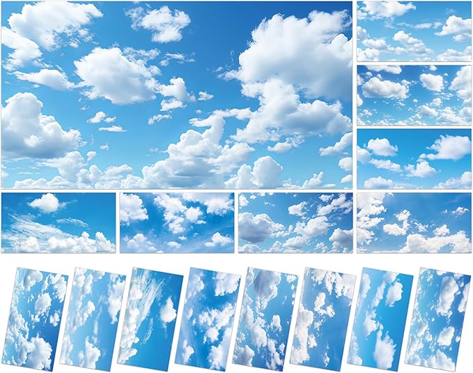 8 Pcs Fluorescent Light Covers with 80 Magnets Decorative for Classroom Ceiling Light 4 x 2 Feet Magnetic Light Covers Filter Easy Install for Office Hospitals & Home Drop Ceiling Supplies （Cloud）
