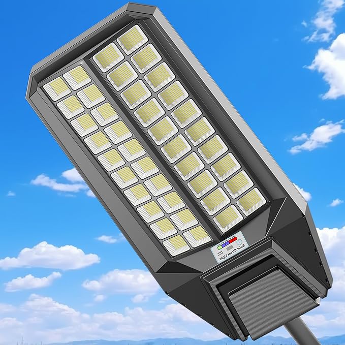 Solar Street Lights Outdoor Waterproof Dusk to Down Heavy Duty 10000W Commercial Large Solar Lights Outdoor Motion Sensor with Remote Control LED Parking Lot Flood Lights for Yard Garden Walkway