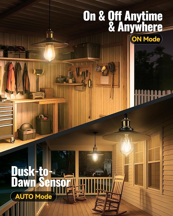 Solar Pendant Light Indoor Outdoor, 1000LM Solar Shed Light IP65 Waterproof Metal Powered Hanging Chandelier, Gazebo Lights with Remote for Barn Gazebo Yard Garage Patio